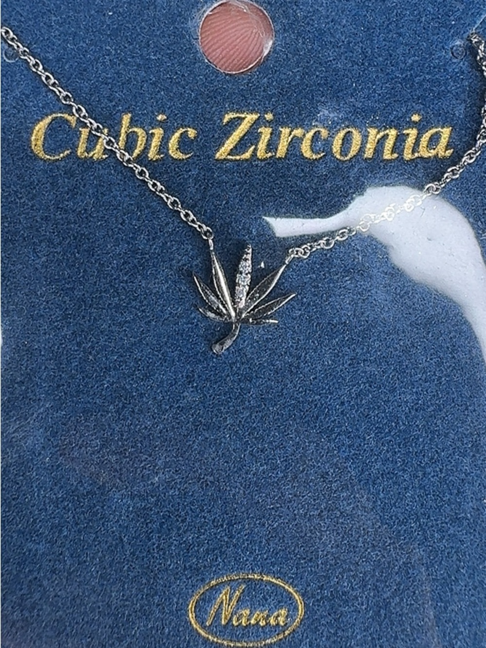 2 for 6 Unisex deal Leaf Pendant Necklaces- Silver one with bling other one not
